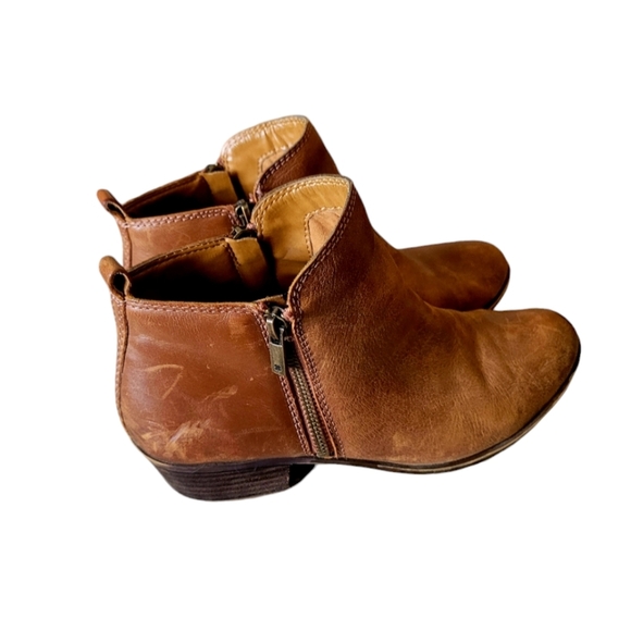 Lucky Brand Conyac Brown Distressed Leather Booties Ankle Boots Size 8.5 Boho - Picture 3 of 11